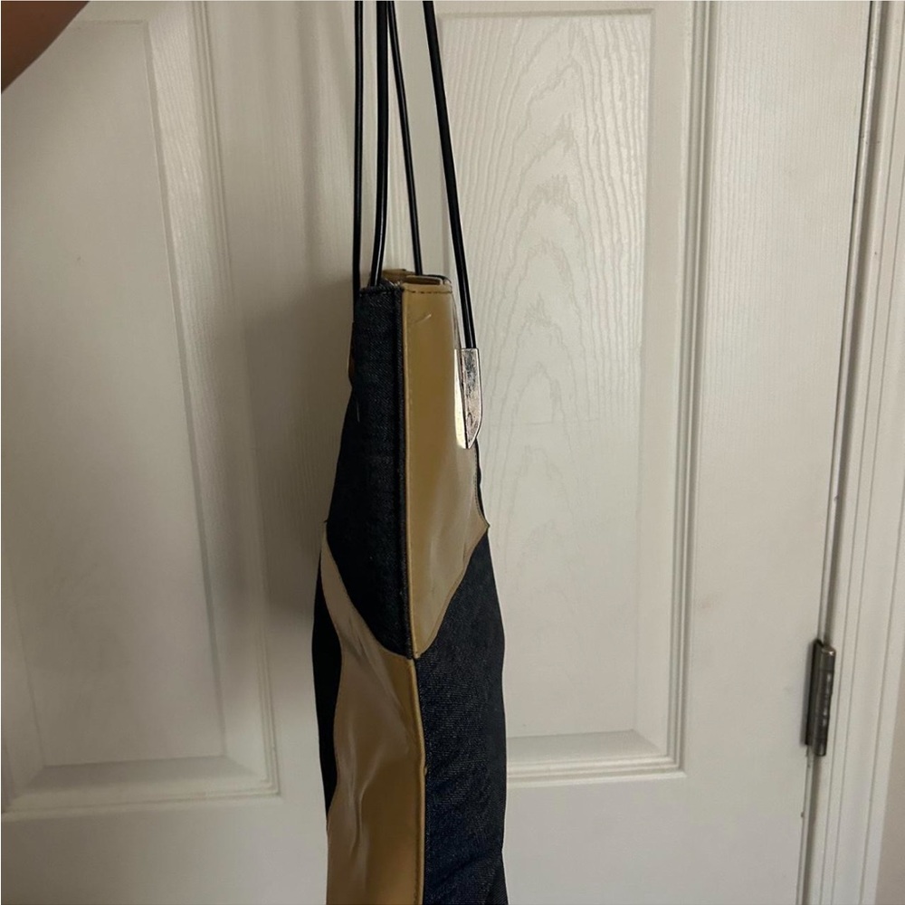 Vintage America Tan and Blue Shoulder Bag - Picture 2 of 2